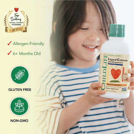 Sirop pentru Copii cu Calciu, Magneziu, Vitamina D3 si Zinc - Childlife Essentials - 474 ml - Protein4Life