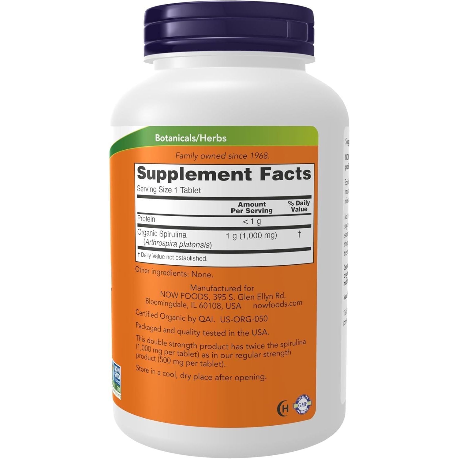 Spirulina 1000 mg pentru Energie si Detoxifiere - NOW Foods - 240 tablete - Protein4Life