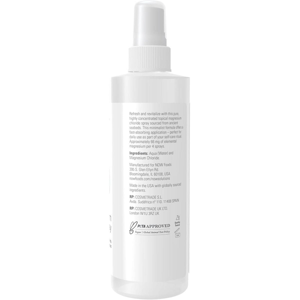 Spray cu Magneziu Antic Zechstein Seabed pentru Muschi, Relaxare si Recuperare - NOW Foods 237 ml - Protein4Life