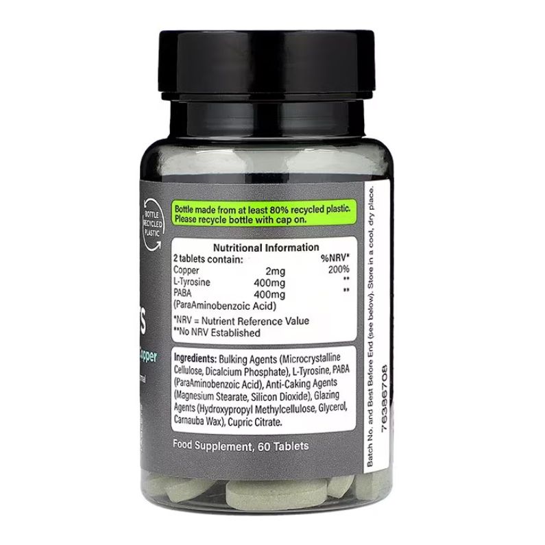 Tan Tablets - Cupru, Tirozina si PABA - PE Nutrition - Protein4Life