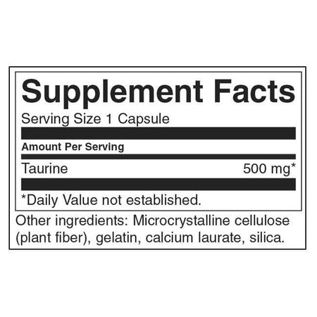 Taurina pentru Energie si Sistem Nervos - Swanson - 500 mg - 100 capsule - Protein4Life