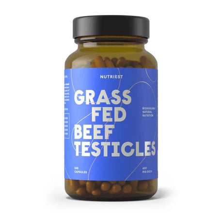 Testicule Liofilizate de Vitel - Grass Fed Beef Testicles - Nutriest - 240 Capsule - Protein4Life