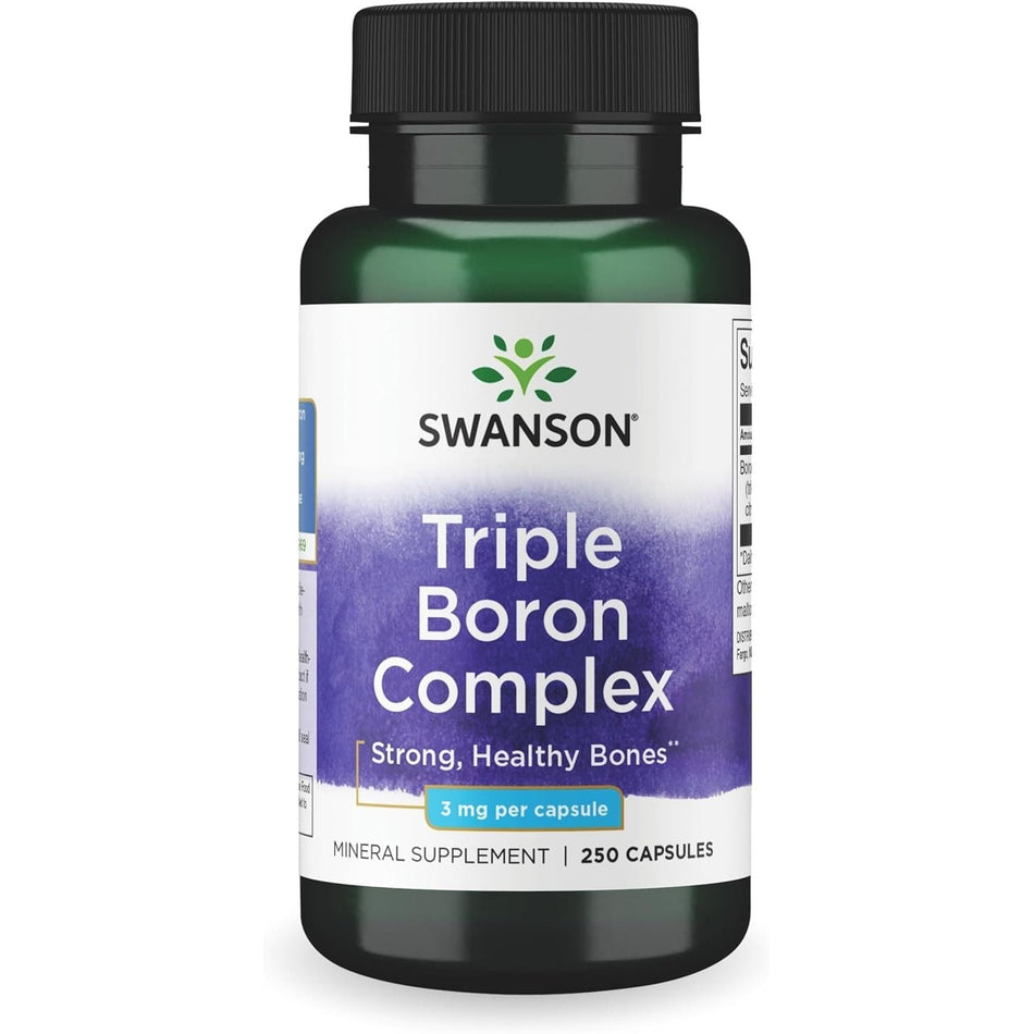 Triple Boron Complex 3 mg pentru Suport Complet si Testosteron - Swanson - 250 capsule - Protein4Life