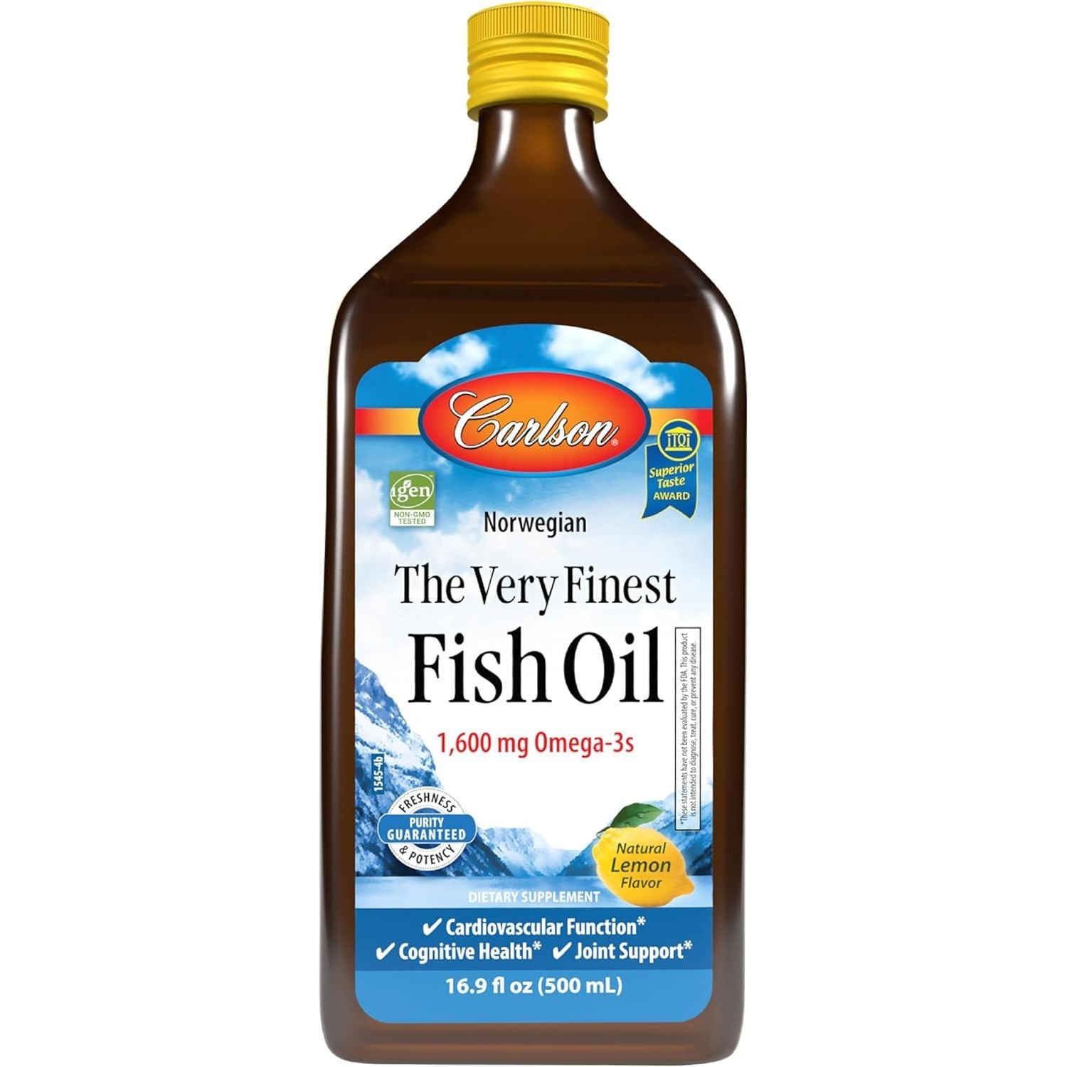 Ulei de Peste Salbatic pentru Inima, Creier si Articulatii - Carlson Labs - 500 ml - aroma lamaie - Protein4Life