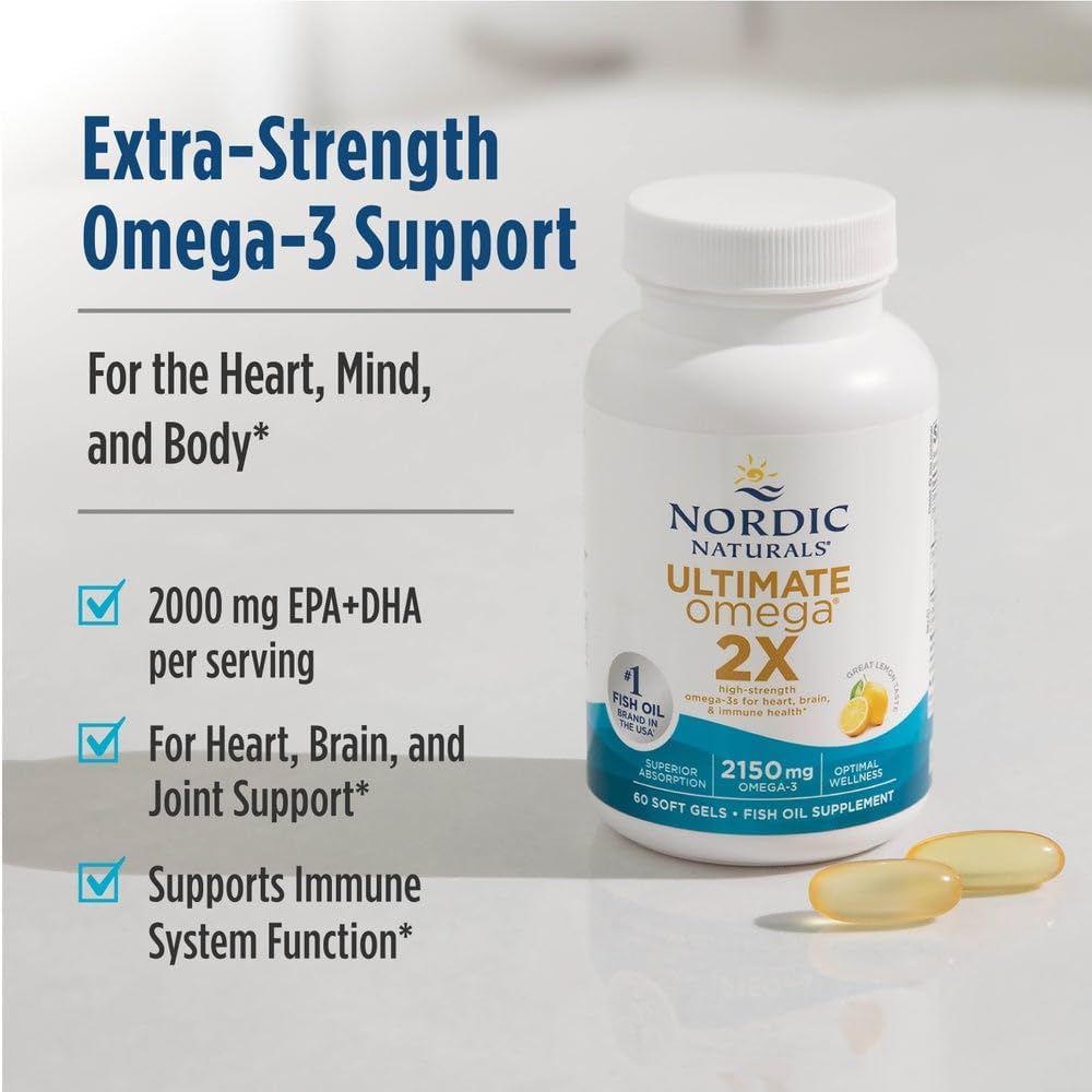Ultimate Omega 2X Fish Oil - Nordic Naturals - 2150 mg - Lemon - 120 softgels - Protein4Life
