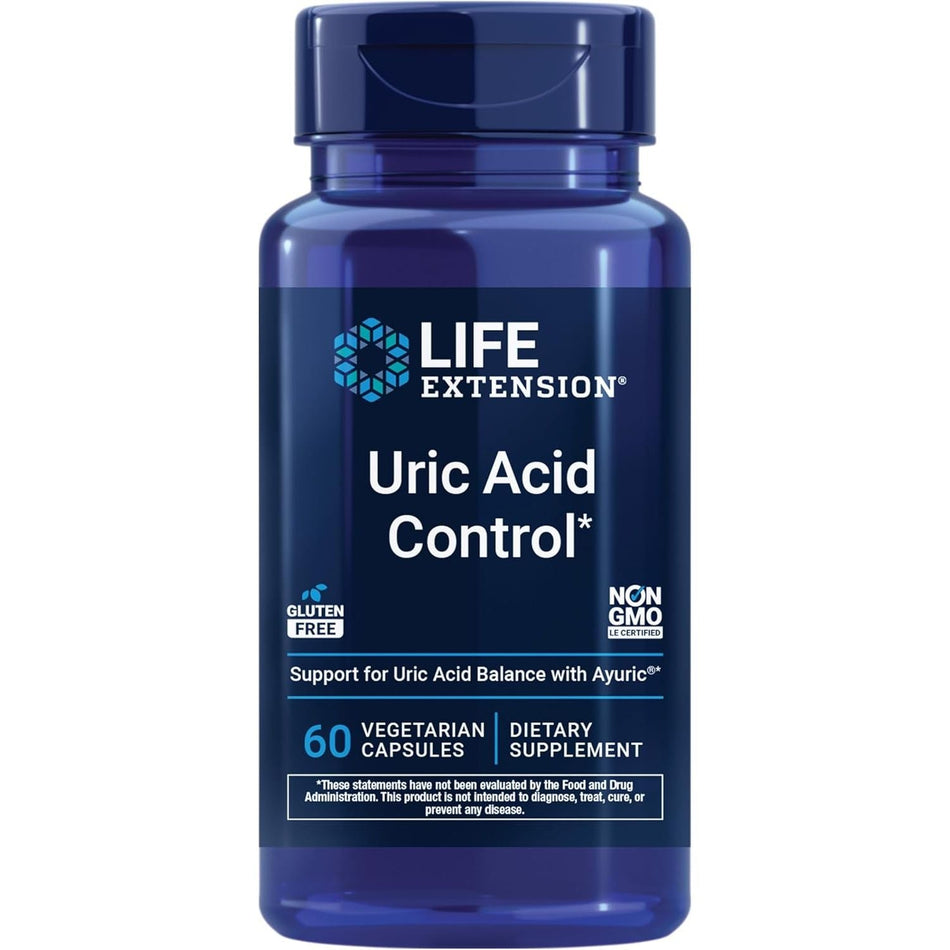 Uric Acid Control pentru Echilibrul Acidului Uric si Sanatatea Articulatiilor - Life Extension - 60 capsule vegetale - Protein4Life