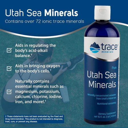 Utah Sea Minerals Concentrat de Minerale Marine pentru Electroliți si Oligoelemente - Trace Minerals - 473 ml - Protein4Life