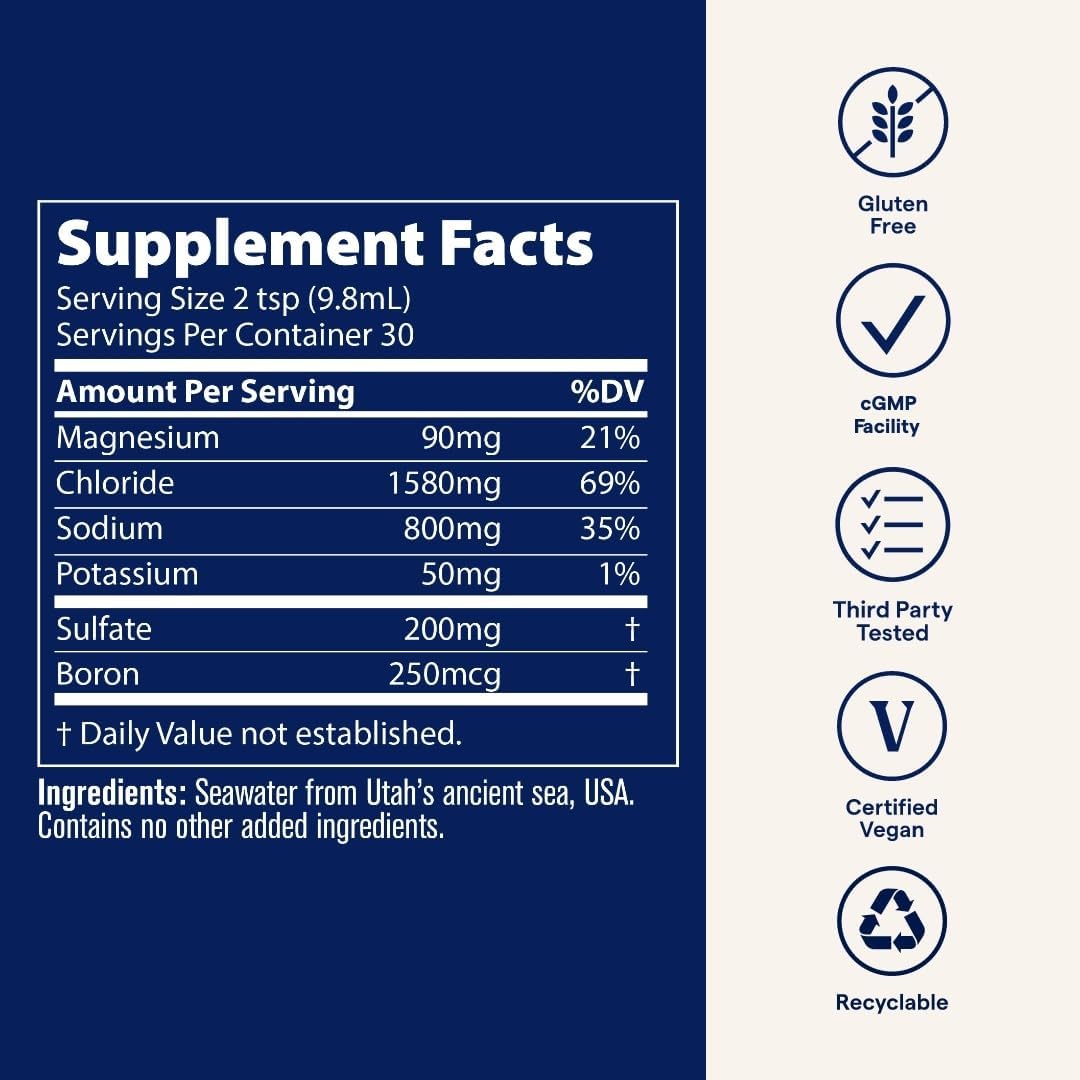 Utah Sea Minerals Concentrat de Minerale Marine pentru Electroliți si Oligoelemente - Trace Minerals - 473 ml - Protein4Life