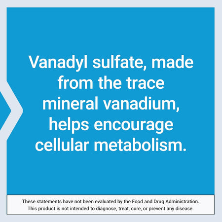 Vanadiu Vanadyl Sulfate 7.5 mg pentru Metabolismul Glucozei, Functie Hormonala si Sensibilitate la Insulina - Life Extension - 100 capsule - Protein4Life