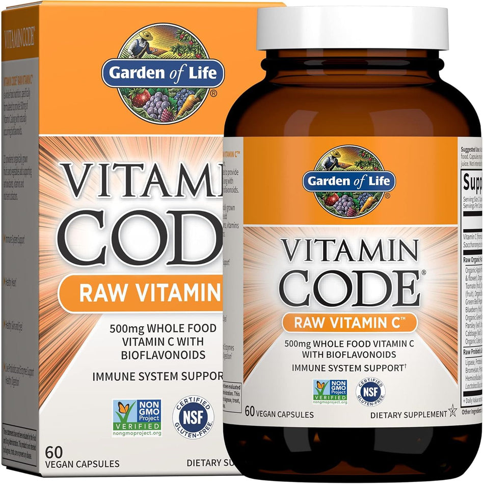 Vitamin Code Raw Vitamin C - Garden of Life - 500 mg - 60 capsule - Protein4Life