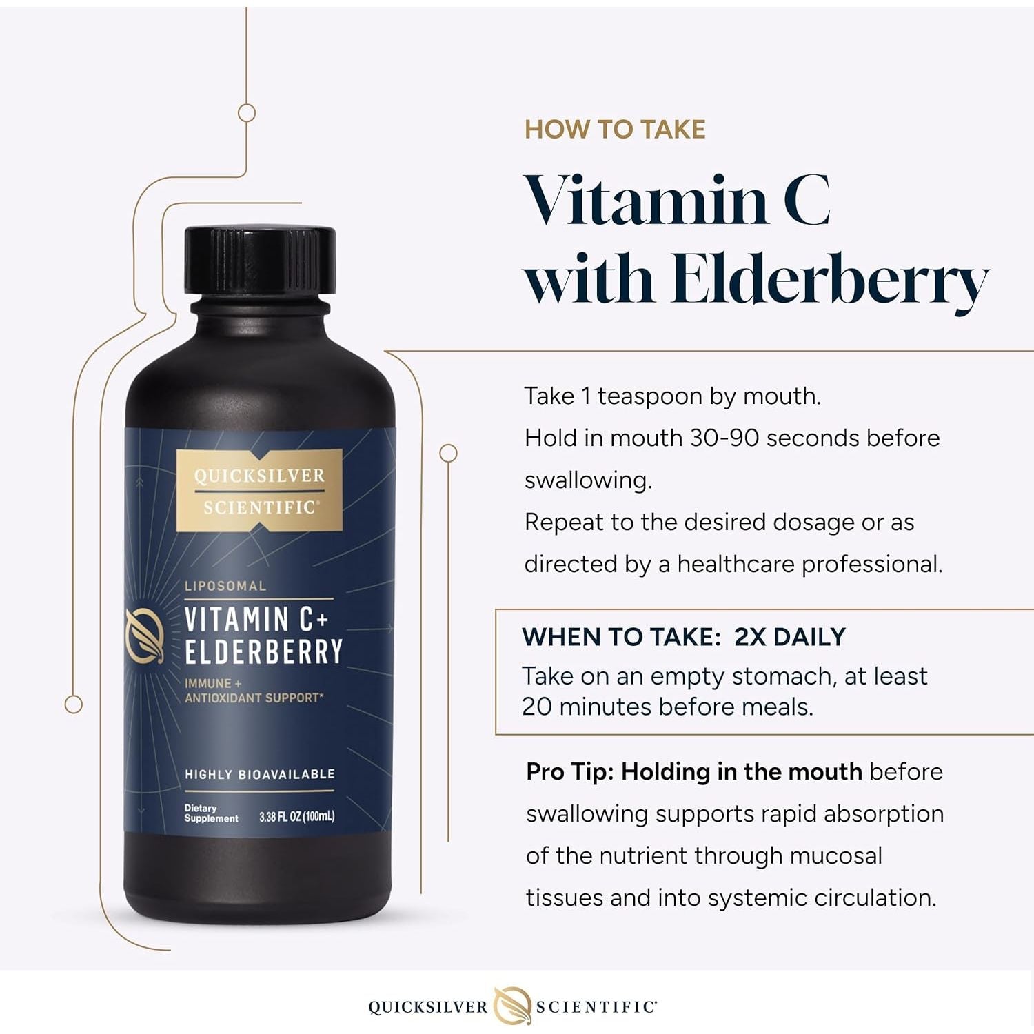 Vitamina C Liposomala cu Soc pentru Imunitate si Protectie Antioxidanta - Quicksilver Scientific - 100 ml - Protein4Life