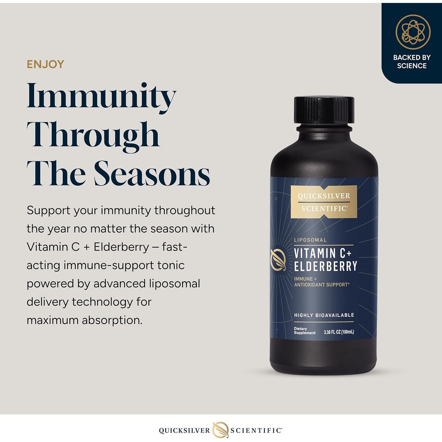 Vitamina C Liposomala cu Soc pentru Imunitate si Protectie Antioxidanta - Quicksilver Scientific - 100 ml - Protein4Life