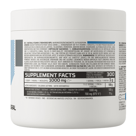 Vitamina C Naturala din Macese pentru Imunitate si Antioxidant Natural - OstroVit - Pudra - 300 grame - Protein4Life