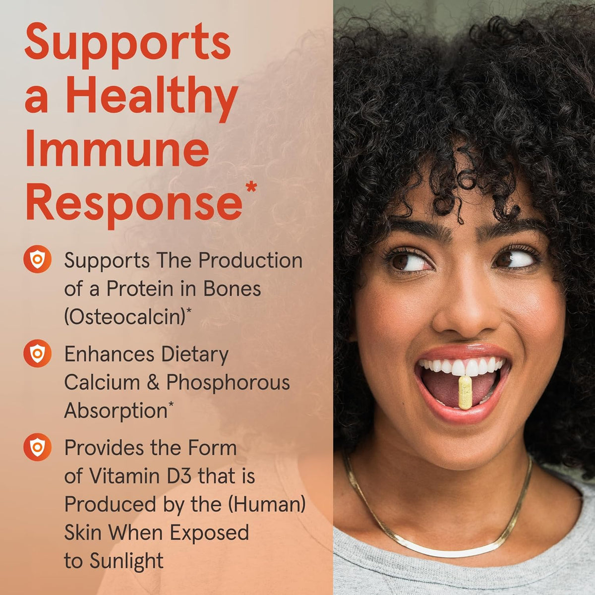 Vitamina D3 5000 UI pentru Imunitate, Oase Puternice si Metabolismul Calciului - Jarrow Formulas - 100 capsule - Protein4Life