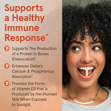 Vitamina D3 5000 UI pentru Imunitate, Oase Puternice si Metabolismul Calciului - Jarrow Formulas - 100 capsule - Protein4Life