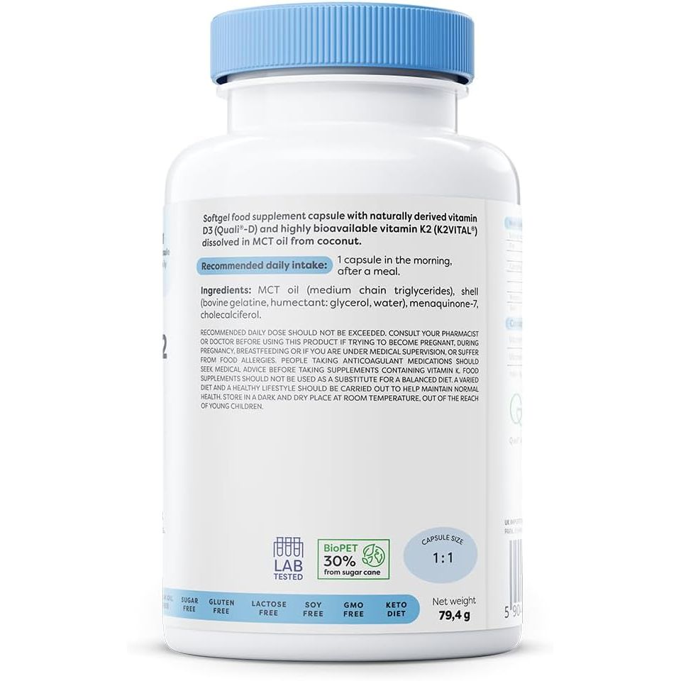 Vitamina D3 cu K2 - Osavi - 4000 IU, 150 mcg - 120 capsule moi - Protein4Life