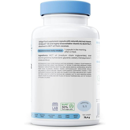 Vitamina D3 cu K2 - Osavi - 4000 IU, 150 mcg - 120 capsule moi - Protein4Life