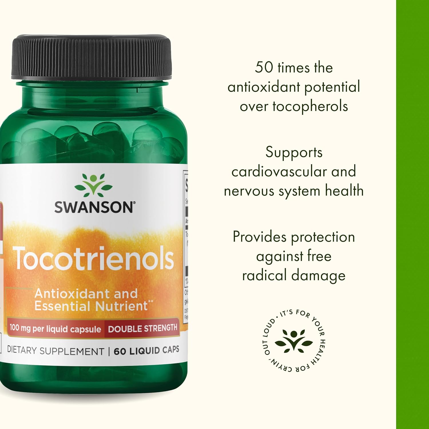 Vitamina E Naturala - Tocotrienol - Swanson - 60 capsule - Protein4Life