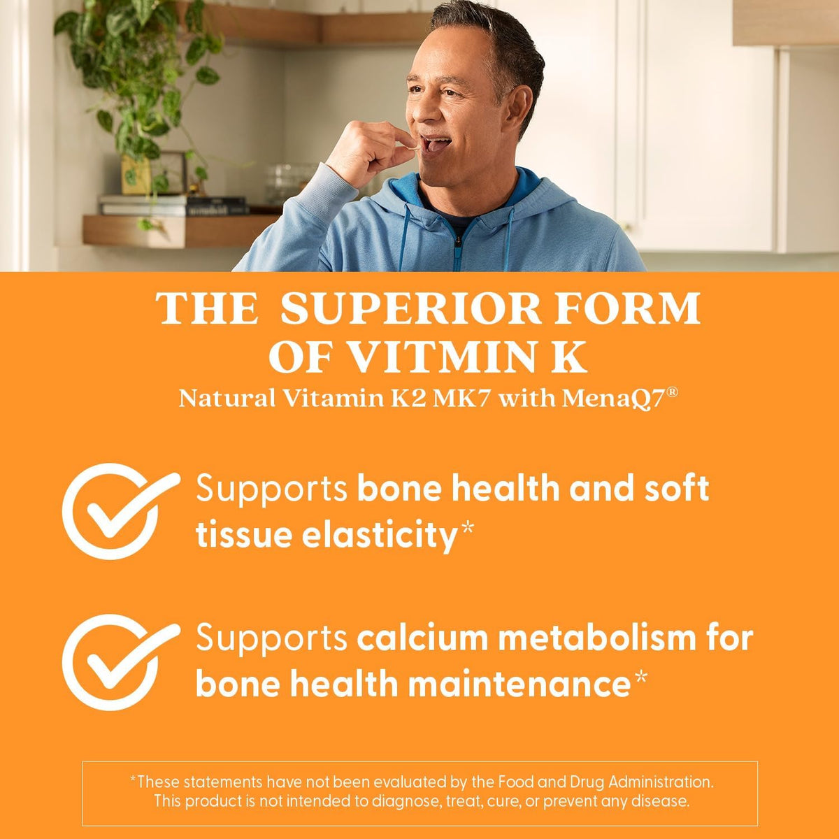 Vitamina K2 MK - 7 MenaQ7 pentru Oase, Artere si Metabolismul Calciului - Doctor's Best - 100 mcg - 60 Capsule - Protein4Life