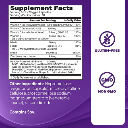 Women's Hair Skin and Nails pentru Par, Piele si Unghii - Doctor's Best - 60 capsule - Protein4Life