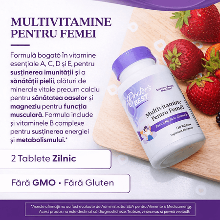 Women's Multi - Vitamine si Minerale pentru Femei si Suport Zilnic - Doctor's Best - 120 tablete - Protein4Life