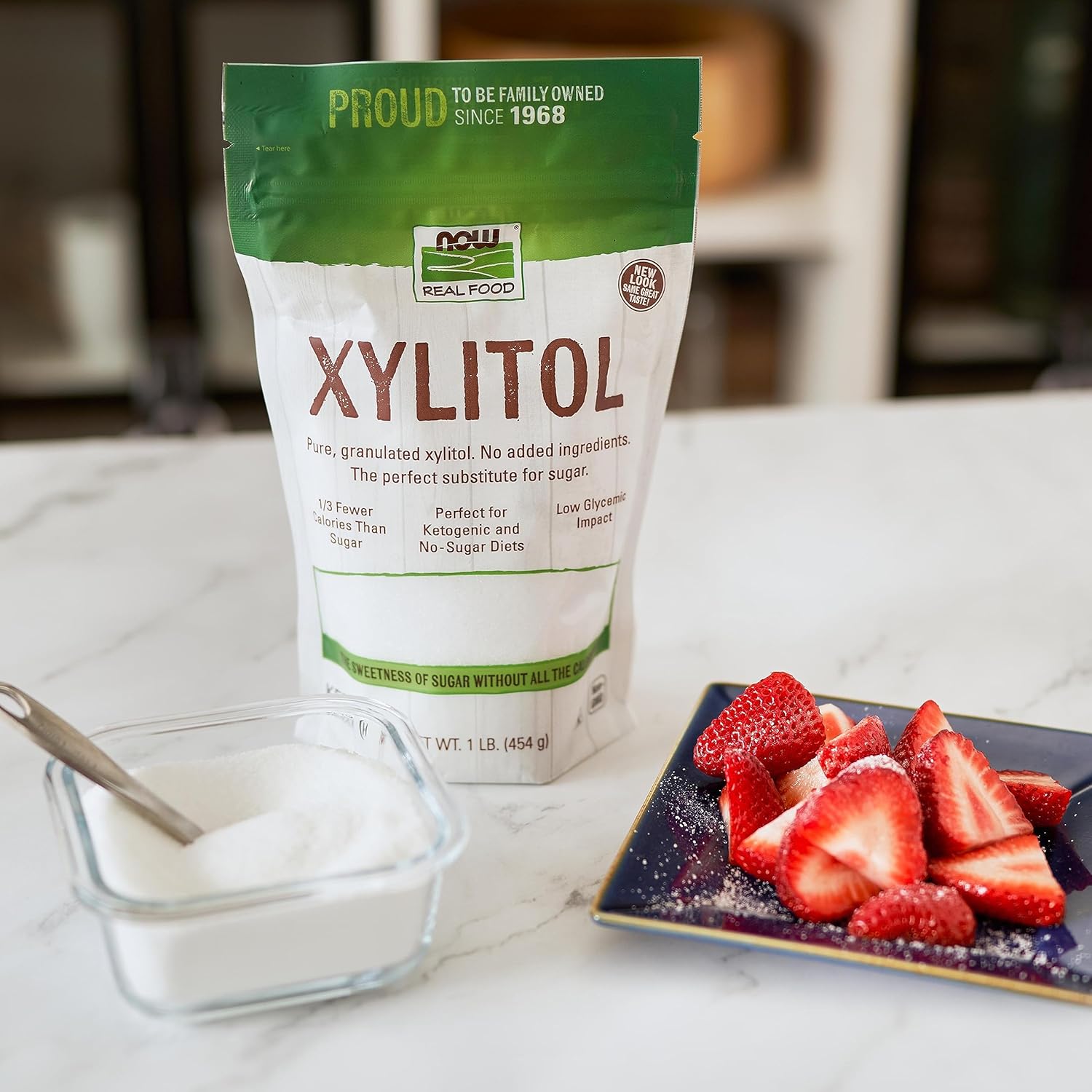 Xilitol Indulcitor Natural pentru Igiena Orala si Inlocuirea Zaharului - NOW Foods - 454 grame - Protein4Life