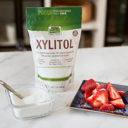 Xilitol Indulcitor Natural pentru Igiena Orala si Inlocuirea Zaharului - NOW Foods - 454 grame - Protein4Life