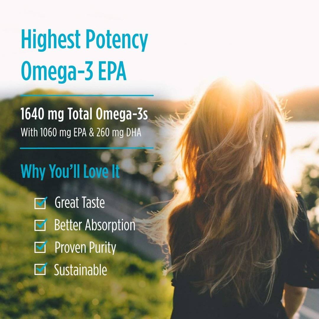 Omega 3 Xtra EPA 1640mg, EPA Xtra Fish Oil, 1640mg Lemon, 60 capsule, Nordic Naturals