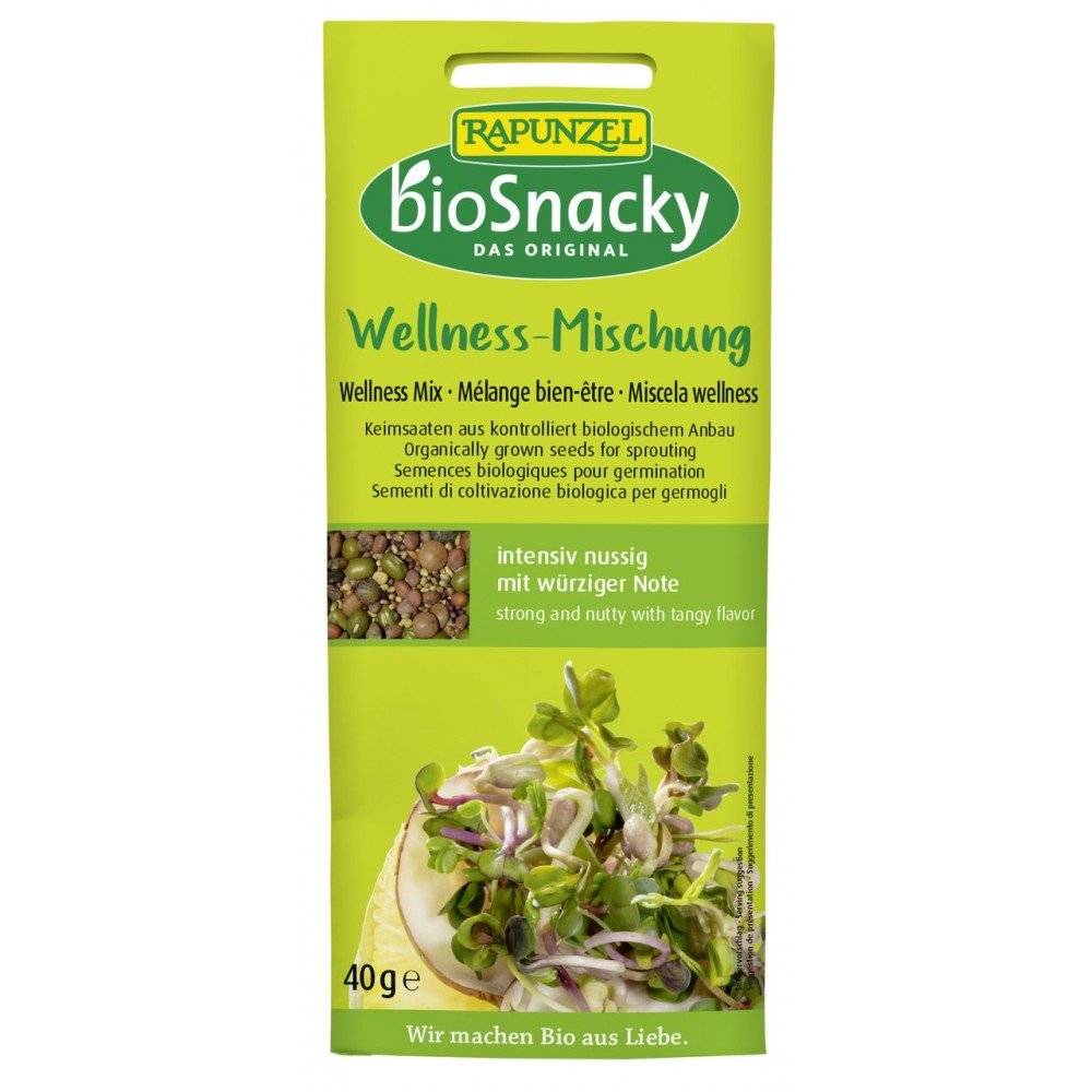 Amestec Wellness de Seminte pentru Germinat BIO BioSnacky Rapunzel, 40g