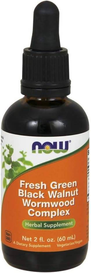 Antiparazitar Green Black Walnut Wormwood Complex 59 ml,  NOW Foods