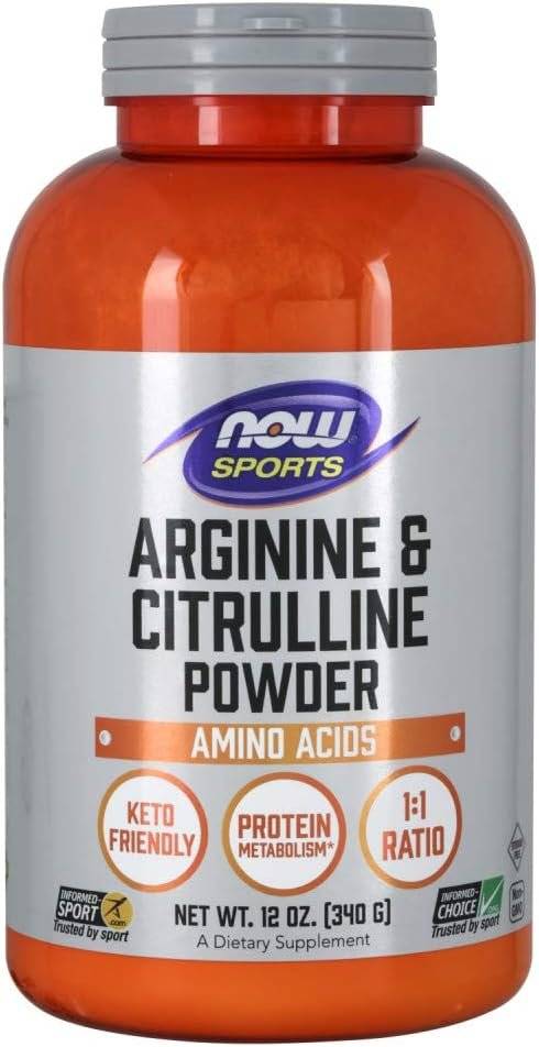 Arginina plus Citrullina Pudra, 340g, NOW Foods