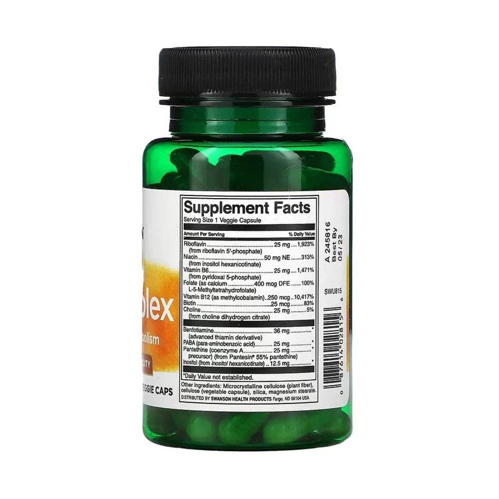 B Complex Activ Forme Biodisponibile 60 capsule Swanson