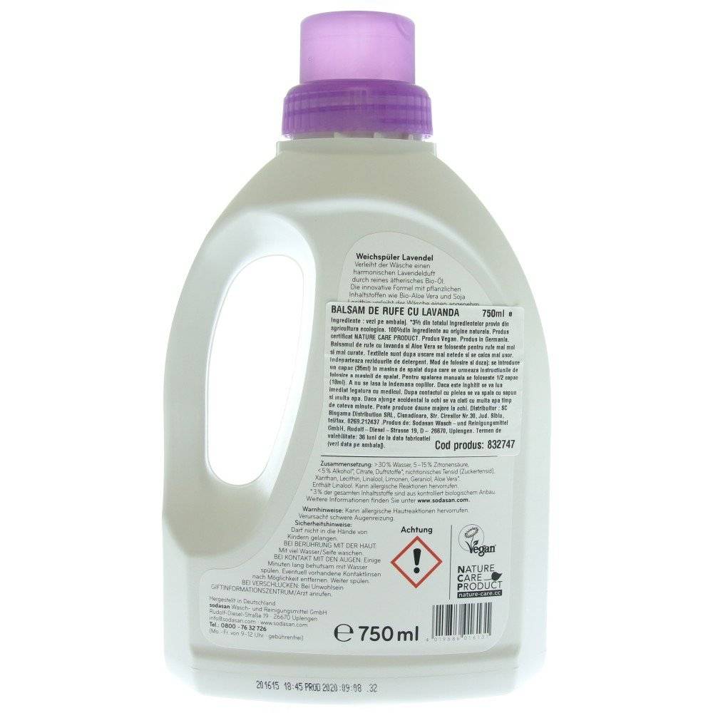 Balsam de rufe cu lavanda Sodasan, 750ml