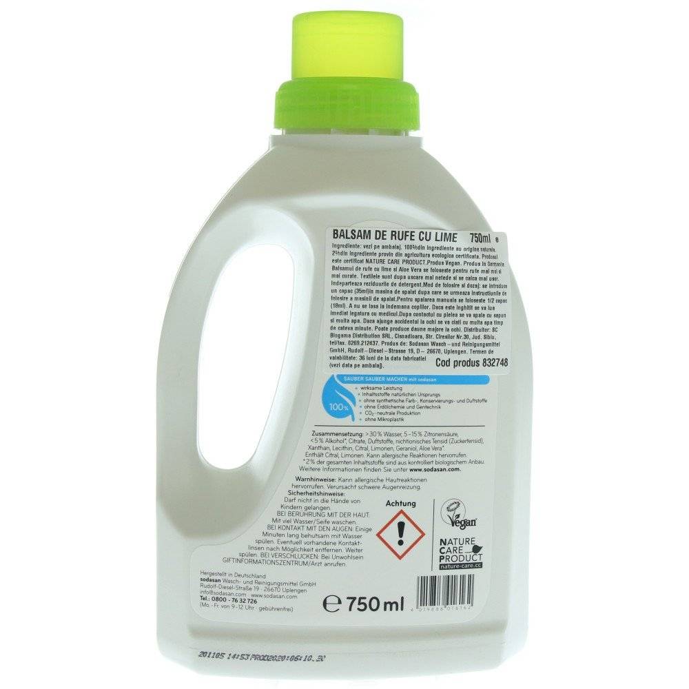 Balsam de rufe cu lime Sodasan, 750ml