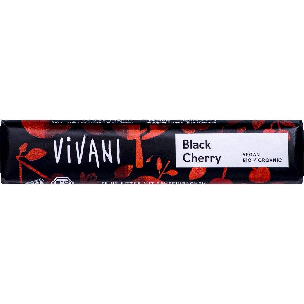 Baton de Ciocolata Amaruie cu Visine, VEGAN, BIO, Vivani, 35g