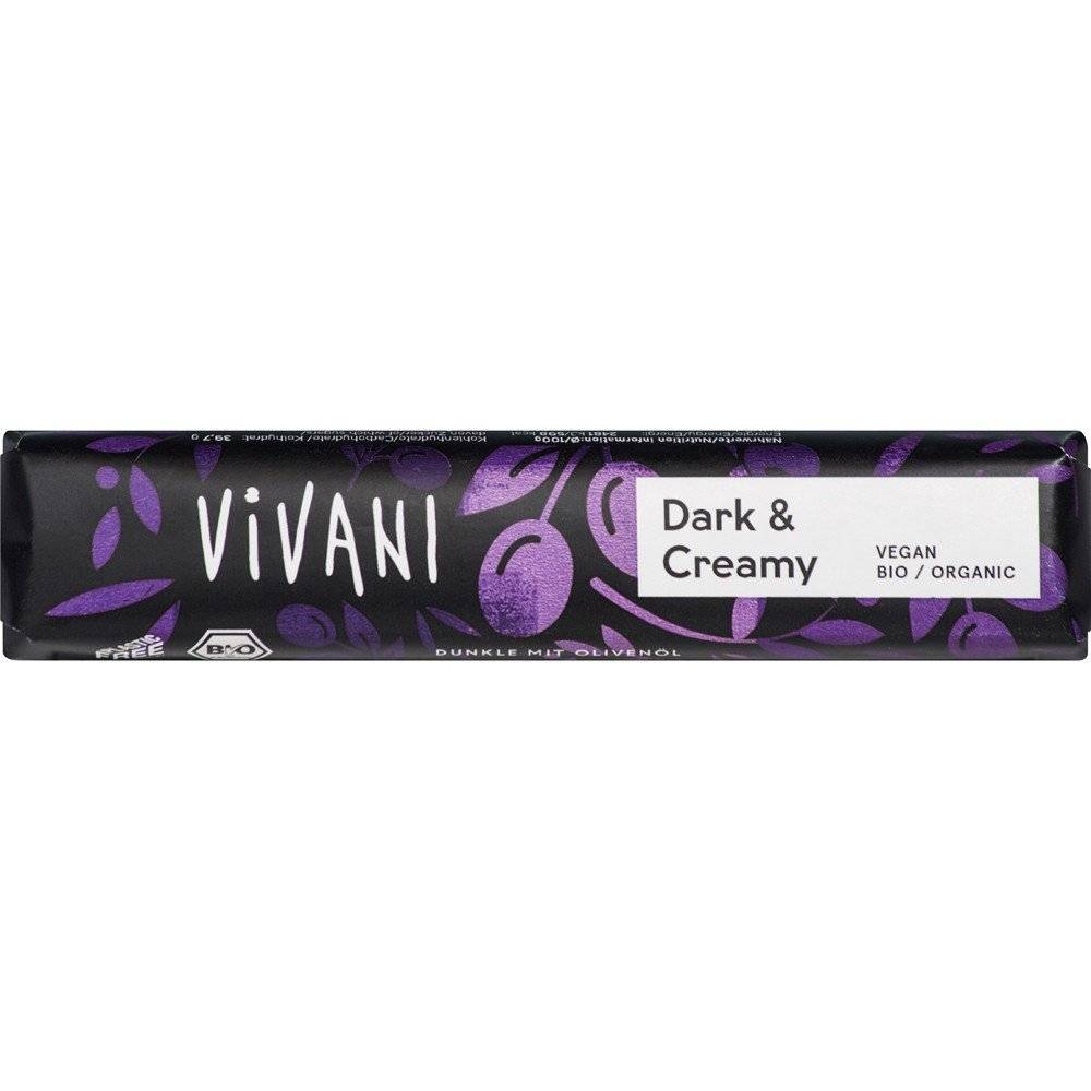 Baton de ciocolata neagra cremoasa bio Vivani, 35g