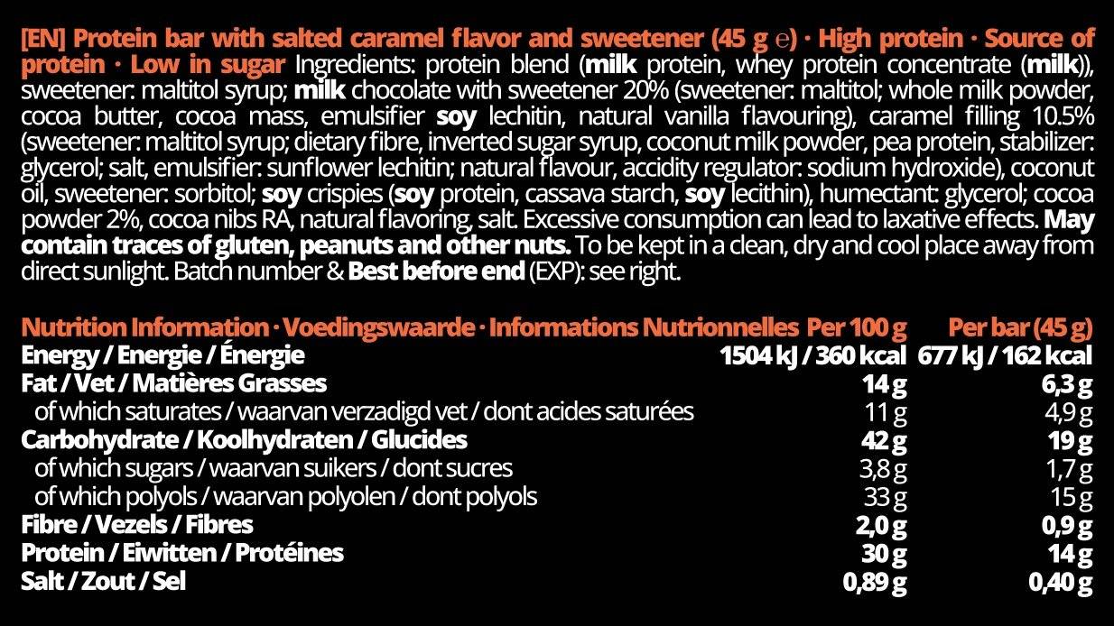 Baton Proteic, Barbarian 30% Protein Salted Caramel, 45 grame, Stacker 2