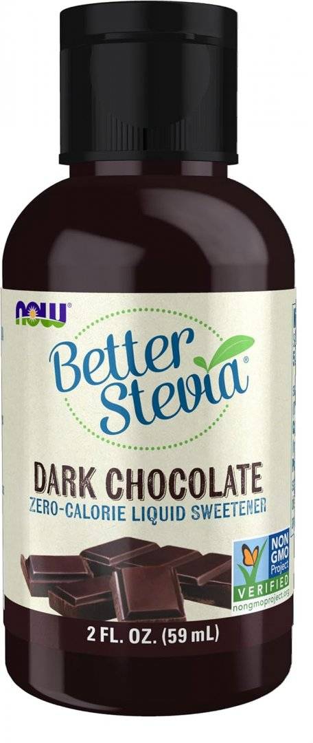 Better Stevia Liquid, Ciocolata Neagra, Zero Calorii, 59 ml, Now Foods