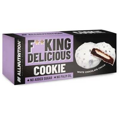 Biscuiti Fitking Delicious Cookie, White Choco Cream - 128 grams, Allnutrition