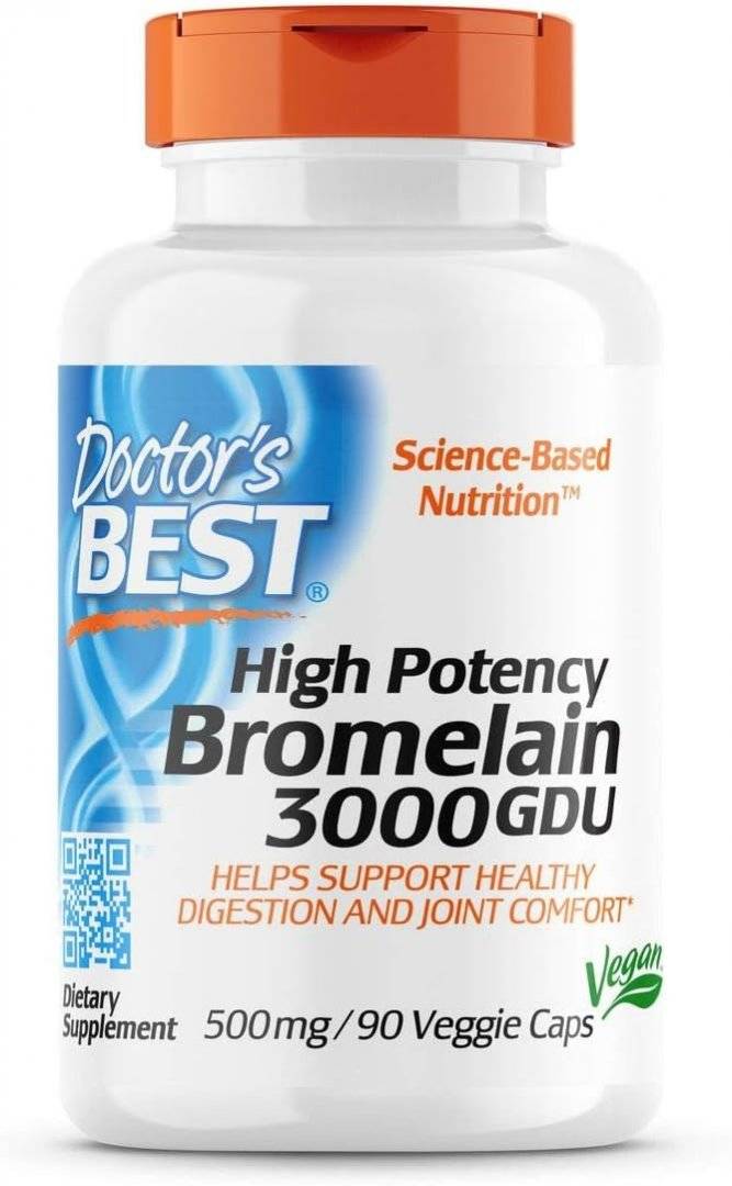 Bromelaina de Inalta Potenta, High Potency Bromelain 300 GDU 500 mg, 90 capsule, Doctor's Best