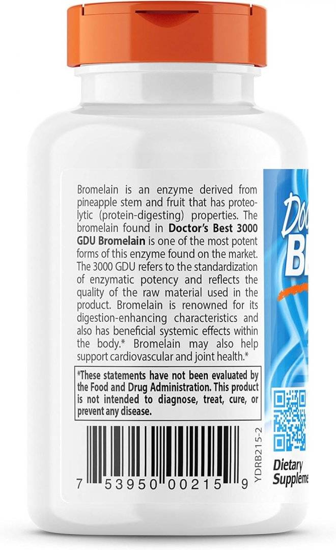 Bromelaina de Inalta Potenta, High Potency Bromelain 300 GDU 500 mg, 90 capsule, Doctor's Best