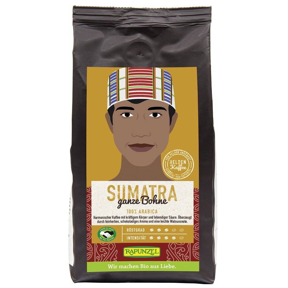 Cafea Arabica boabe Sumatra bio Rapunzel, 250g