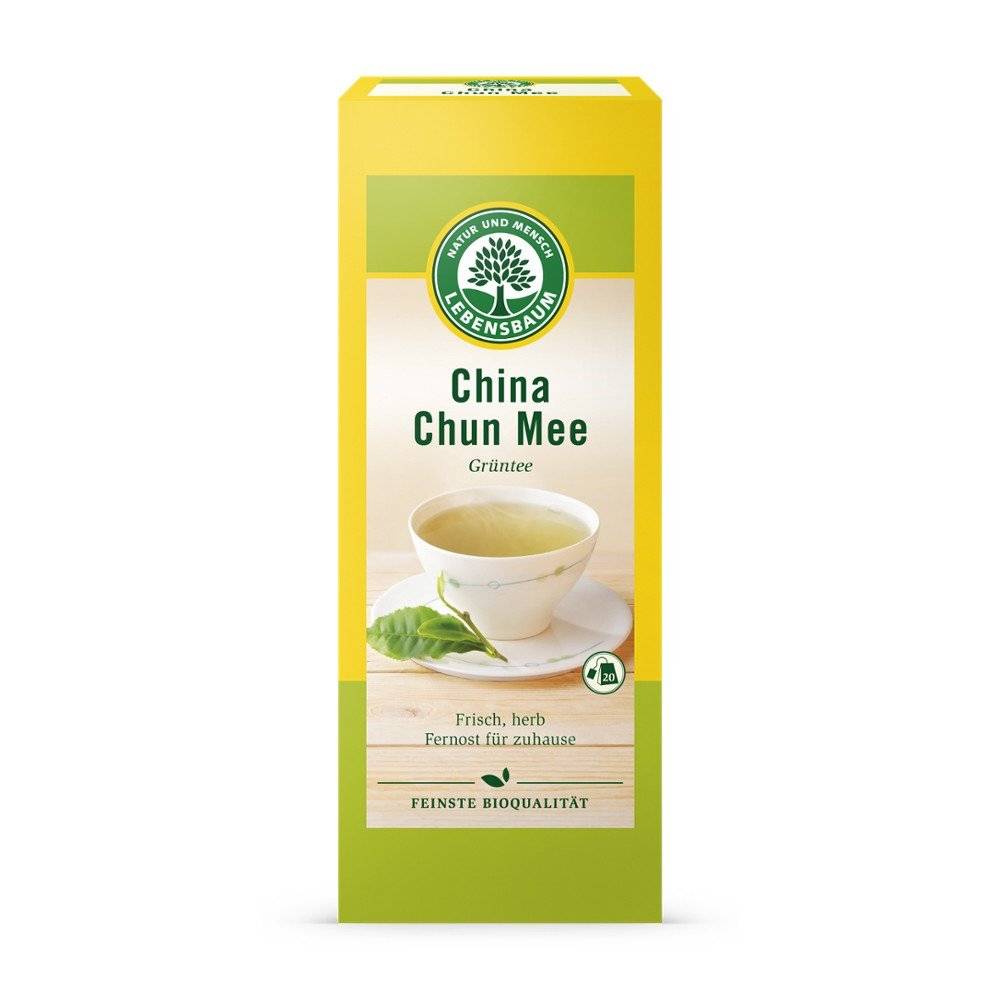 Ceai verde China Chun Mee 20x plicuri bio Lebensbaum, 30g