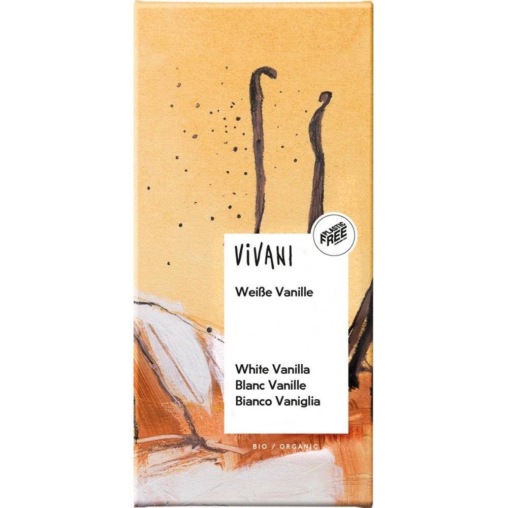 Ciocolata alba cu vanilie bio Vivani, 80g