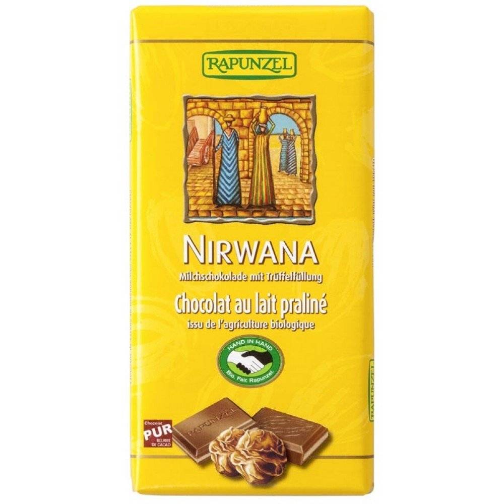 Ciocolata Nirwana cu praline bio Rapunzel, 100g