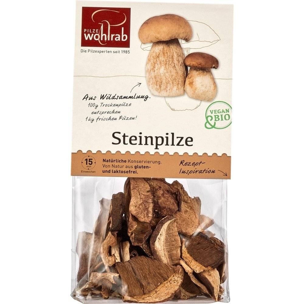 Ciuperci Hribi deshidratati, fara gluten si lactoza bio Wohlrab, 20g