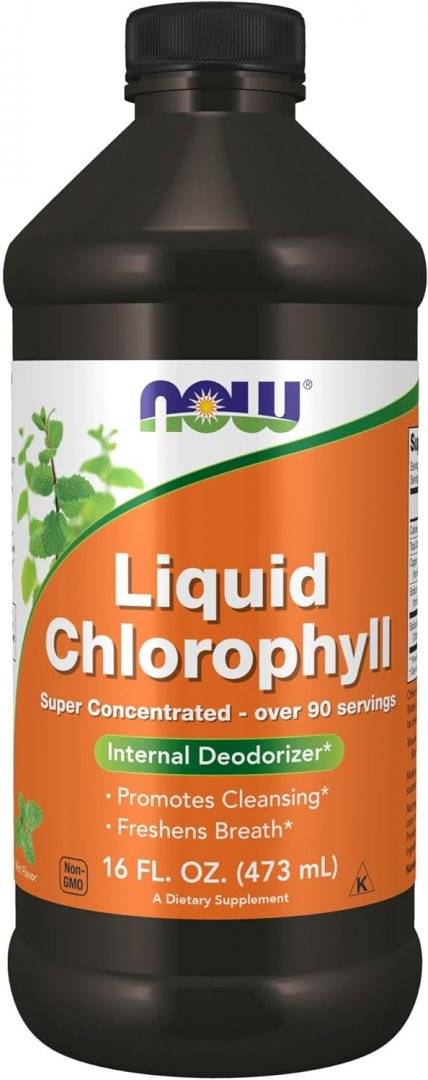 Clorofila Lichida, Super Concentrată, Dezodorizant Intern, 473 ml, Now Foods