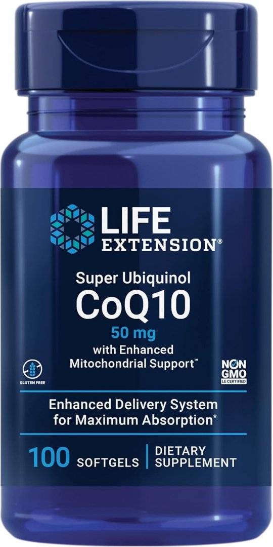 Coenzima Q10 Ubiquinol plus Shilajit Suport Mitocondrial, 50 mg 100 capsule, Life Extension