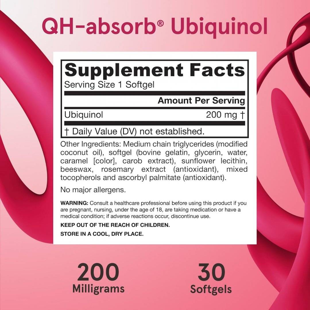 Coenzima Q10 Ubiquinol Proliposomal, Ubiquinol QH-absorb, 200mg, 30 capsule, Jarrow Formulas