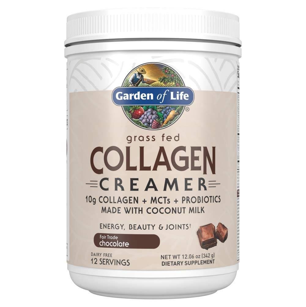 Colagen Creamer fara Lactoza, Grass Fed Organic, Ciocolata, 342 gr Garden of Life